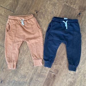 Zara Boy 2 Pairs of Piped Trim Jogger Pants 2/3T